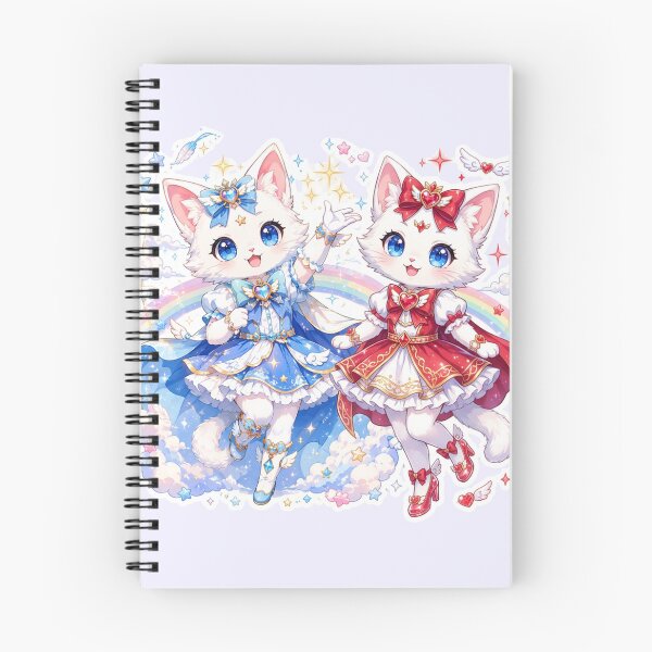 Item preview, Magical Girl Cat Duo Chibi Blue Red Anime Style designed and sold by     NovaCraft.