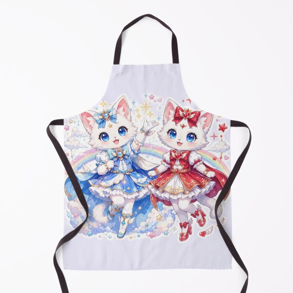 Item preview, Magical Girl Cat Duo Chibi Blue Red Anime Style designed and sold by     NovaCraft.