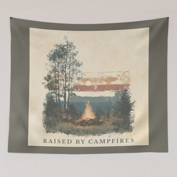 Item preview, Raised by Campfires | Vintage Campfire Sunset Design designed and sold by Bound for Wonder.