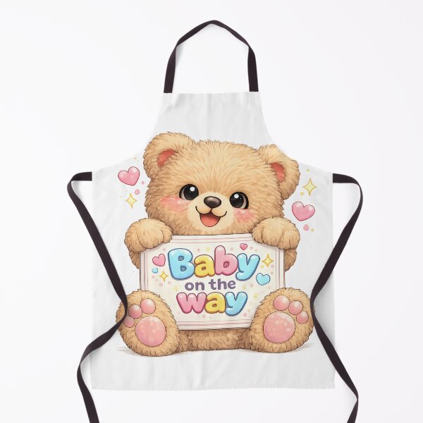 Item preview, Cute Teddy Bear Holding "Baby on the Way" Sign | Baby Shower Kawaii Sticker designed and sold by StickerBloom-4U.
