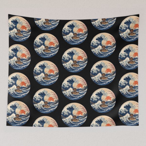 Item preview, Funny Chocolate and Tan Dachshund Captain Japanese Kanagawa Wave Japan Boat Mom Dad Kids designed and sold by FurryHavenPH.