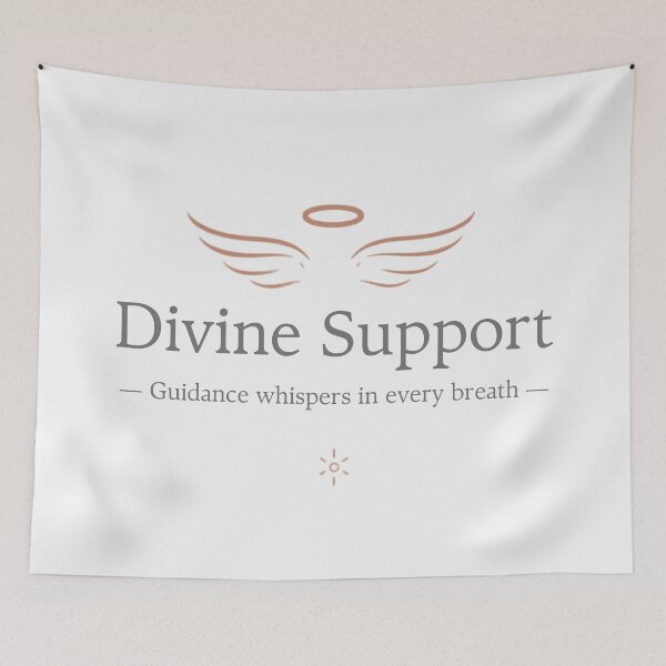 Item preview, Divine Support – Guidance Whispers in Every Breath Spiritual Typography Design designed and sold by CosmicQuietStudio.