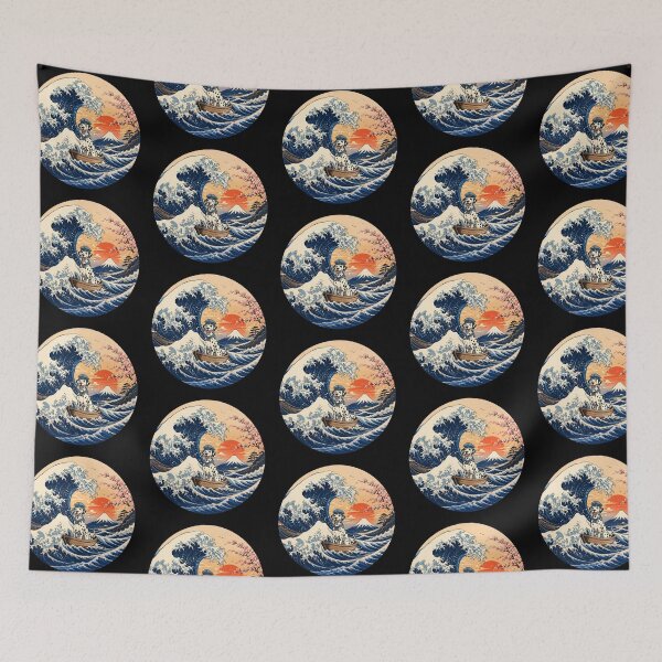 Item preview, Funny Dalmatian Captain Japanese Kanagawa Wave Japan Boat Mom Dad Kids designed and sold by FurryHavenPH.