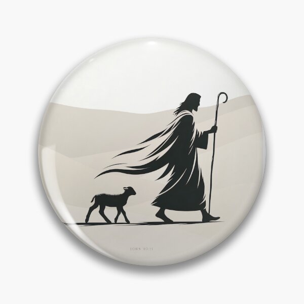 Item preview, Good Shepherd Minimalist Silhouette John 10:11 Desert Landscape designed and sold by Faith Level Up.