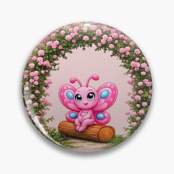 Item preview, Rosie Flutterby enjoying a rest under pink roses designed and sold by Nita Lesley Creates.