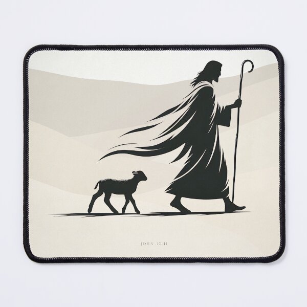 Item preview, Good Shepherd Minimalist Silhouette John 10:11 Desert Landscape designed and sold by Faith Level Up.