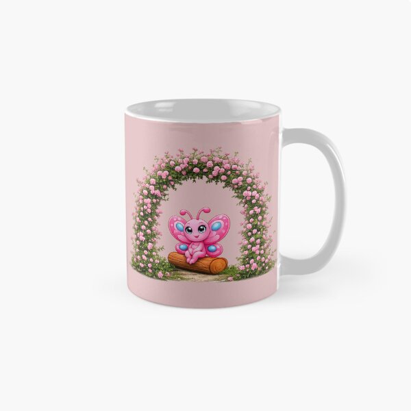 Item preview, Rosie Flutterby enjoying a rest under pink roses designed and sold by Nita Lesley Creates.