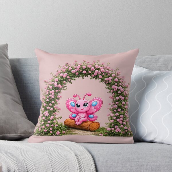 Item preview, Rosie Flutterby enjoying a rest under pink roses designed and sold by Nita Lesley Creates.
