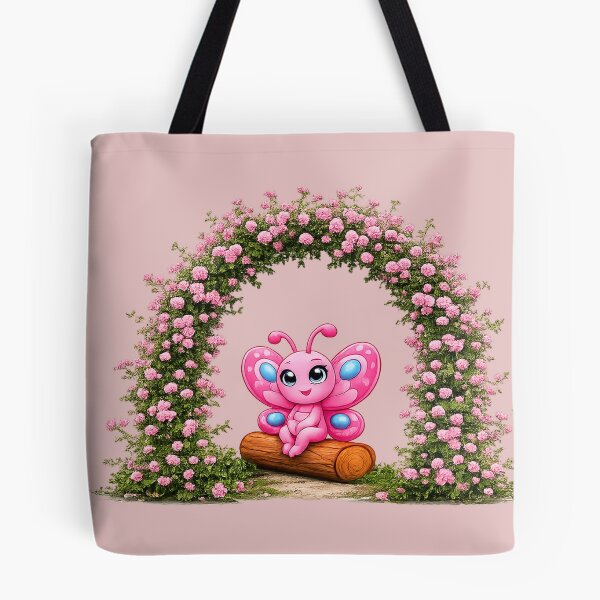 Item preview, Rosie Flutterby enjoying a rest under pink roses designed and sold by Nita Lesley Creates.