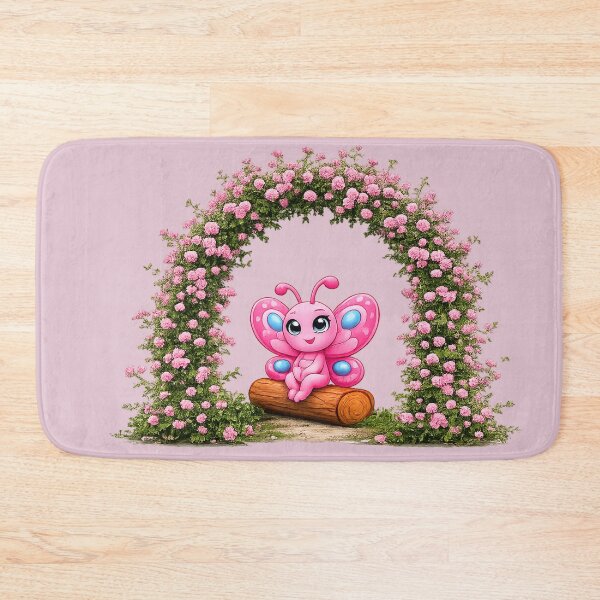 Item preview, Rosie Flutterby enjoying a rest under pink roses designed and sold by Nita Lesley Creates.