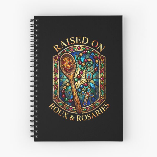 Item preview, Raised On Roux & Rosaries Louisiana Cajun Catholic Stained Glass Graphic designed and sold by ostenlee.