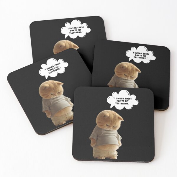 Item preview, Funny Chubby Cat Weight Gain Quote designed and sold by Luna's World - Moody Vibes Studio.
