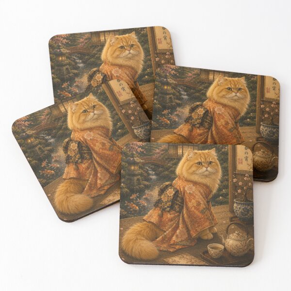 Item preview, Japanese inspired persian cat in kimono designed and sold by *~*MagicCorner*~*.