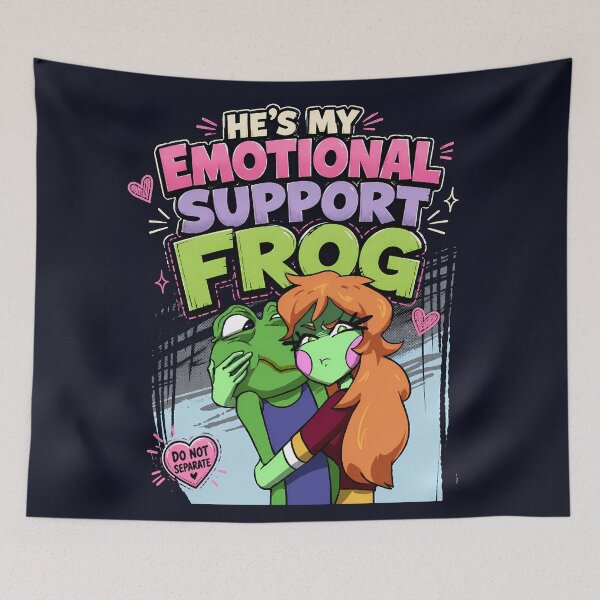 Item preview, He's My Emotional Support Frog | Cute Frog Couple | Wholesome Relationship Meme designed and sold by VinBasis.