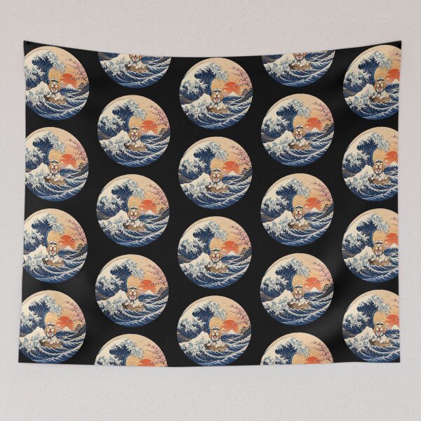 Item preview, Funny Clumber Spaniel Captain Japanese Kanagawa Wave Japan Boat Mom Dad Kids designed and sold by FurryHavenPH.