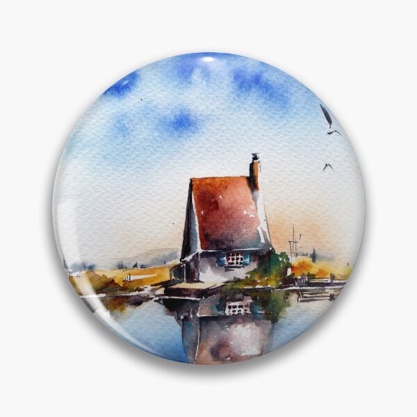 Item preview, Landscape with House and River designed and sold by CanotStop.