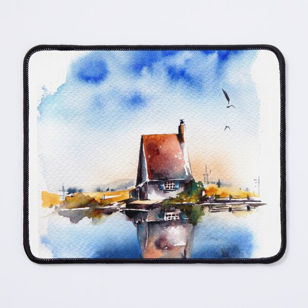 Item preview, Landscape with House and River designed and sold by CanotStop.