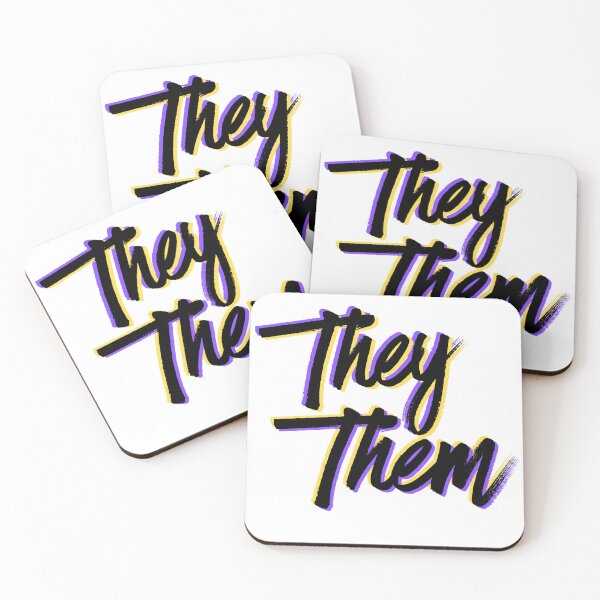Item preview, They them, Non-Binary Pride Typography designed and sold by Madzilla Wear.