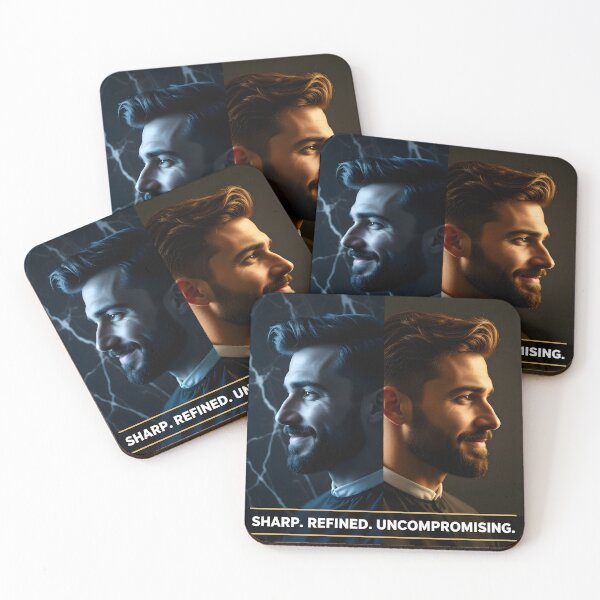 Item preview, Split-Screen Men’s Profile Portrait: Modern Sharp Hair Cut Salon Banner designed and sold by Creative-RE.