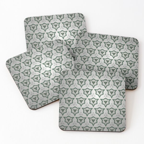 Item preview, Silver Green Geometric Mandala Seamless Pattern designed and sold by IntelliMindDesigns.