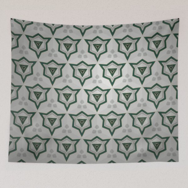 Item preview, Silver Green Geometric Mandala Seamless Pattern designed and sold by IntelliMindDesigns.