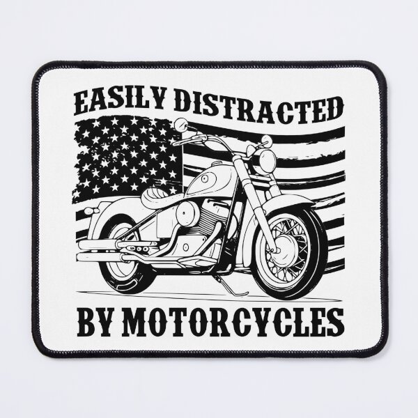 Item preview, Easily Distracted By Motorcycles Retro American Flag Biker designed and sold by Dmetalx Art Apparel.