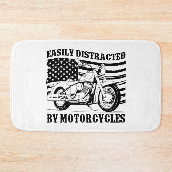 Item preview, Easily Distracted By Motorcycles Retro American Flag Biker designed and sold by Dmetalx Art Apparel.