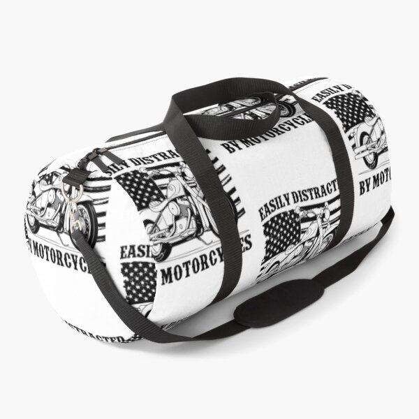 Item preview, Easily Distracted By Motorcycles Retro American Flag Biker designed and sold by Dmetalx Art Apparel.