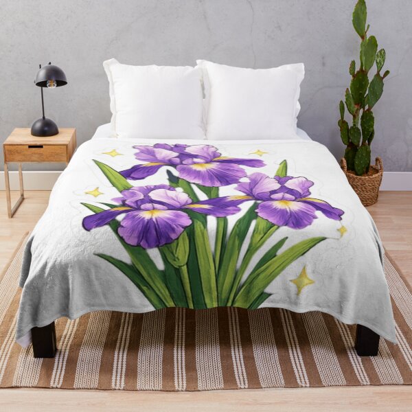 Item preview, Enchanted Purple Iris Blooms - Magical Botanical Floral designed and sold by Sepia soul.