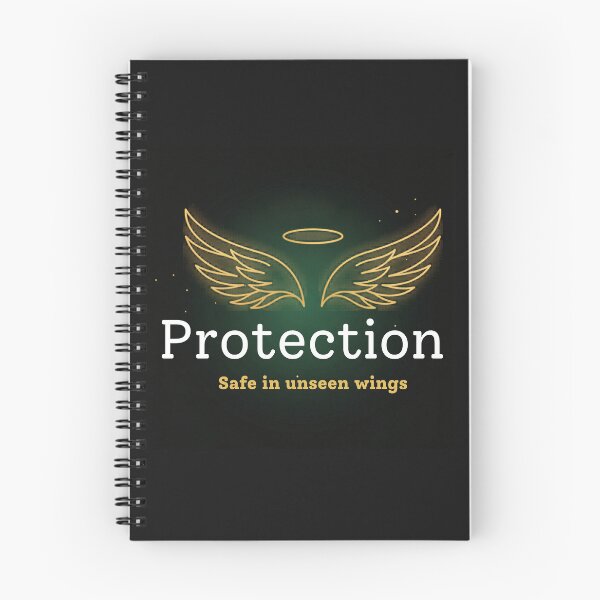 Item preview, Protection – Safe in Unseen Wings Spiritual Typography Design designed and sold by CosmicQuietLab.
