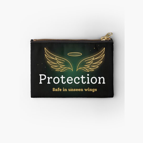 Item preview, Protection – Safe in Unseen Wings Spiritual Typography Design designed and sold by CosmicQuietLab.