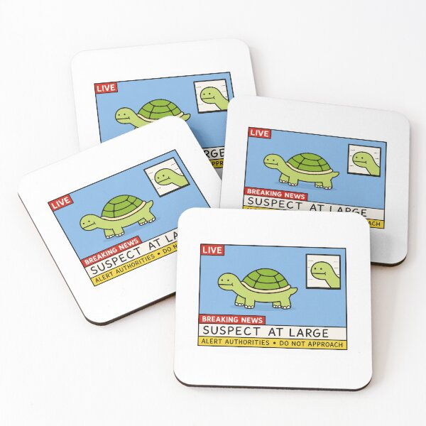 Item preview, Breaking News Turtle – Suspect at Large Funny Cartoon T-Shirt designed and sold by PlushTheory.
