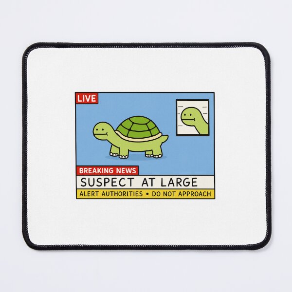 Item preview, Breaking News Turtle – Suspect at Large Funny Cartoon T-Shirt designed and sold by PlushTheory.