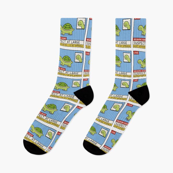 Item preview, Breaking News Turtle – Suspect at Large Funny Cartoon T-Shirt designed and sold by PlushTheory.
