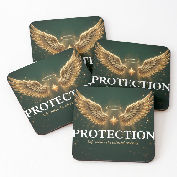 Item preview, Protection – Safe Within the Celestial Embrace Spiritual Typography Design designed and sold by CosmicQuietStudio.