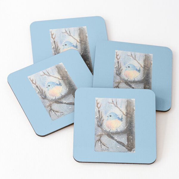 Item preview, A Simple Watercolor Of Blue Bird In The Winter designed and sold by Whispering Grace Studio.
