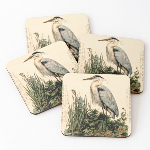 Item preview, Wall Art - T-shirt: Ornithological Study – Great Blue Heron designed and sold by ForeverPrintsOK.