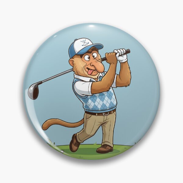 Item preview, Funny Proboscis Monkey Golfer - Golf Swing Cartoon designed and sold by Wild-way Art.