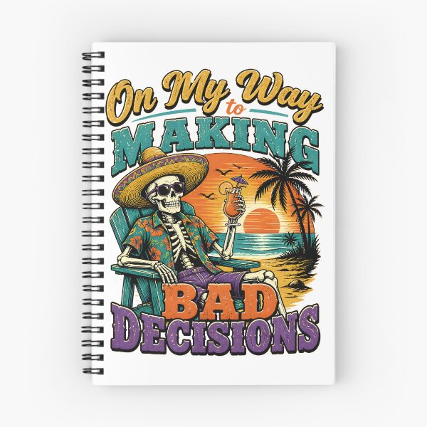 Item preview, On My Way to Making Bad Decisions Retro Tropical Skeleton Beach Summer T-Shirt designed and sold by ShopOnTheTopp.