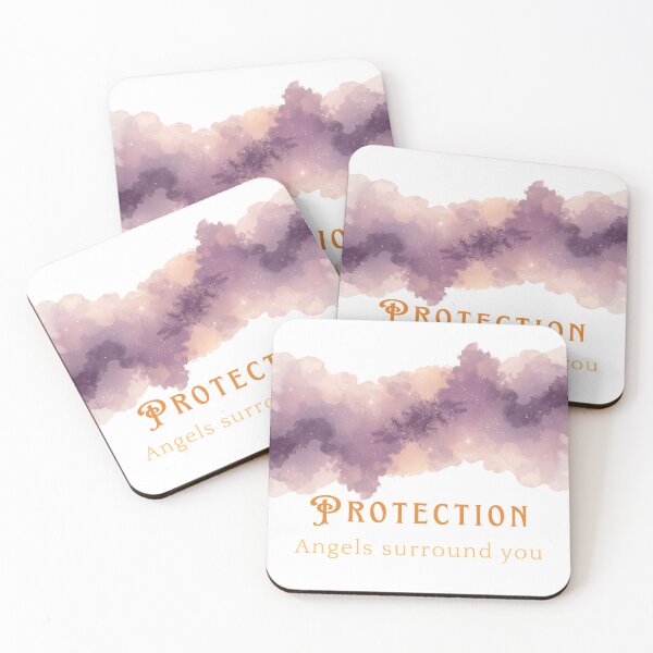 Item preview, Protection – Angels Surround You Spiritual Typography Design designed and sold by CosmicQuietStudio.