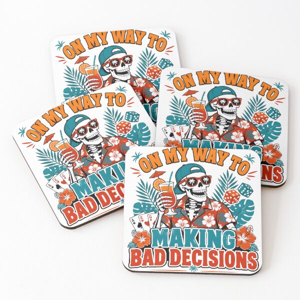 Item preview, On My Way to Making Bad Decisions Bold Funny Skeleton Tropical Party Summer T-Shirt designed and sold by ShopOnTheTopp.