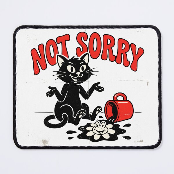 Item preview, Not Sorry Funny Retro 70s Coffee Cat designed and sold by wyzin39.