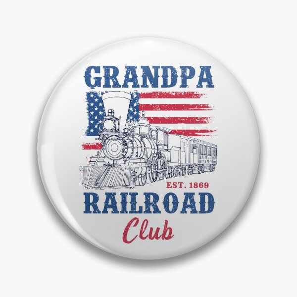 Item preview, Grandpa Railroad Club Vintage Steam Locomotive American Flag designed and sold by Dmetalx Art Apparel.