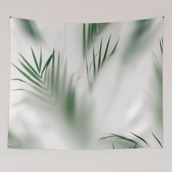 Item preview, Minimalist Sage Green Palm Leaves Frosted Glass Botanical Art designed and sold by LYAN-STORE.