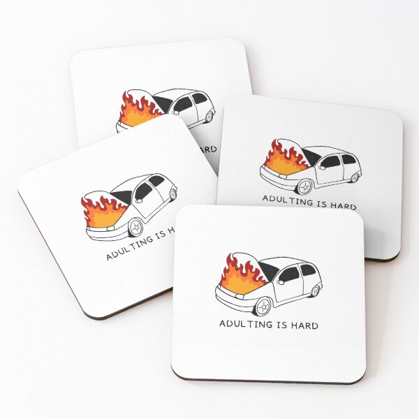 Item preview, Adulting is hard - Funny burning car meme designed and sold by aStro678.
