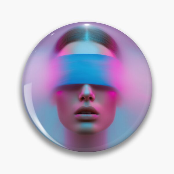 Item preview, Blindfolded woman in fog illuminated by neon light. designed and sold by stardustcloset.
