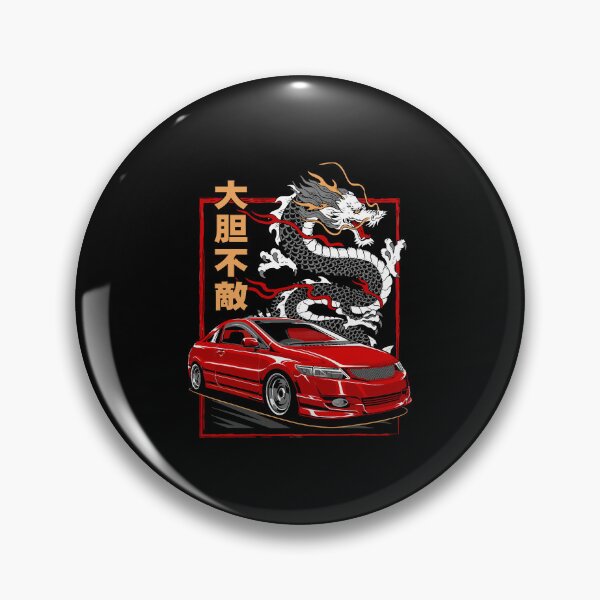 Item preview, Japanese Dragon JDM Car Kanji Street Racing Retro Anime Style designed and sold by jinajinawoodood.