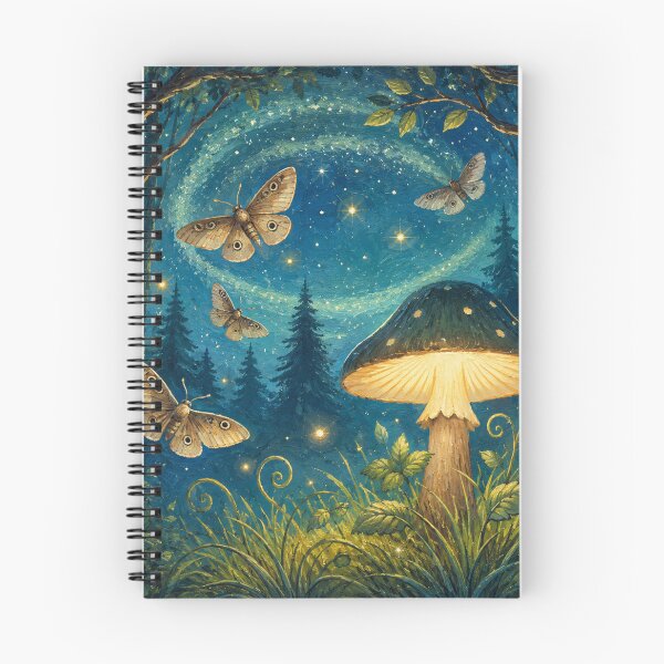 Item preview, Mushrooms and moths in Flutterby Woods designed and sold by Nita Lesley Creates.