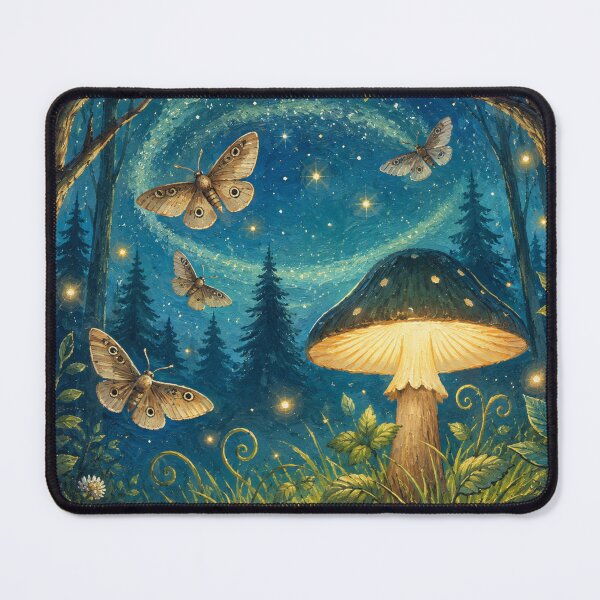 Item preview, Mushrooms and moths in Flutterby Woods designed and sold by Nita Lesley Creates.