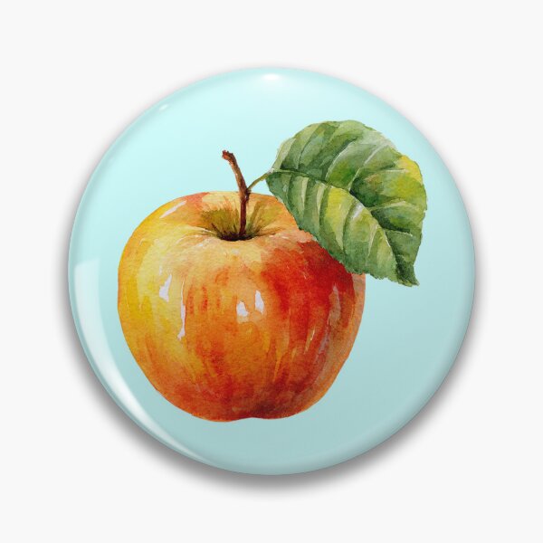 Item preview, Watercolor Apple with Green Leaf designed and sold by SweetLilith.
